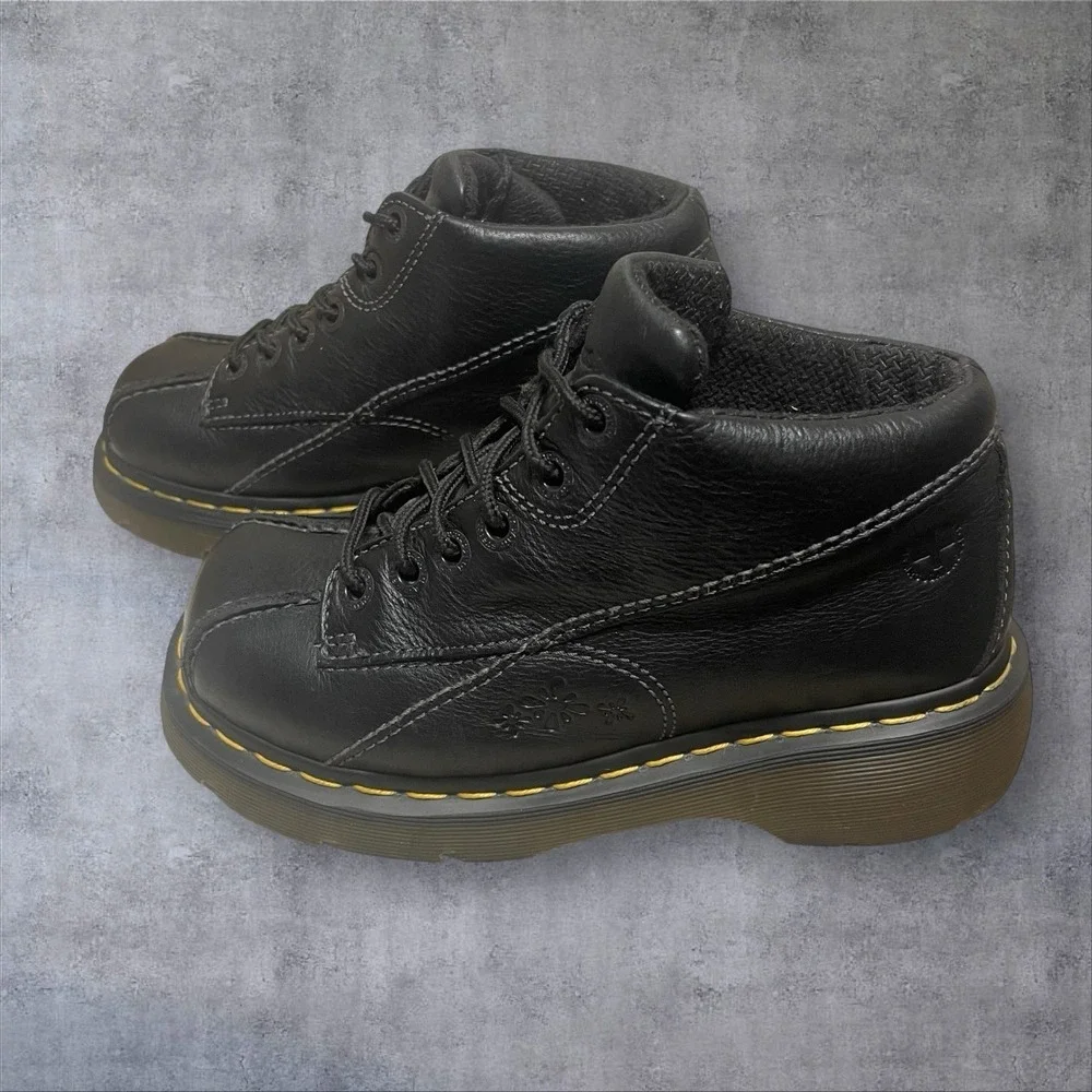 Dr. Martens Daisy‎ Black Leather Oxford Shoes Womens 6  Platform Chunky Y2K 90s